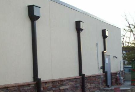 example of commercial gutters after install - dallas area